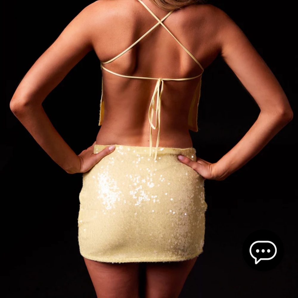 Sequin Mini Skirt - Lemon Spritz